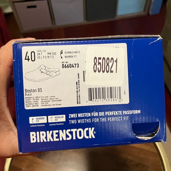 Birkenstock Boston BS Suede Leather Clog Black EU40 (US L9/M7) - Picture 8 of 8